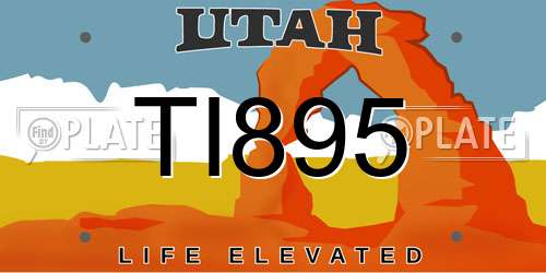 TI895 Utah License Plate
