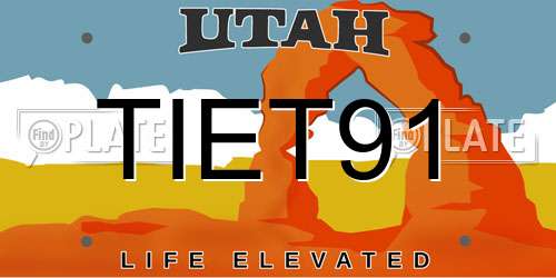 TIET91 Utah License Plate