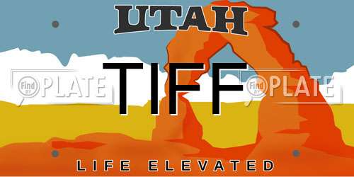TIFF Utah License Plate