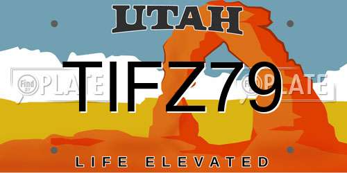 TIFZ79 Utah License Plate