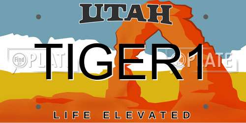 TIGER1 Utah License Plate