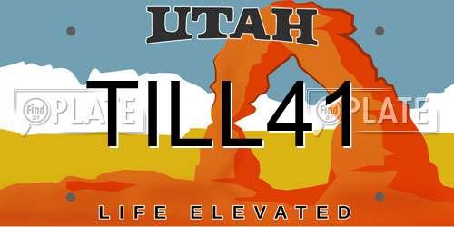 TILL41 Utah License Plate