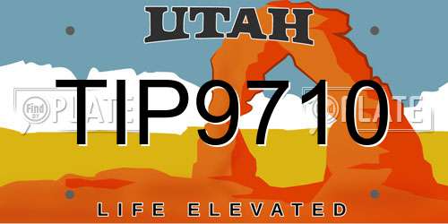 TIP9710 Utah License Plate
