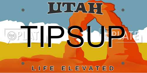 TIPSUP Utah License Plate