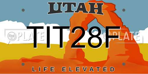 TIT28F Utah License Plate