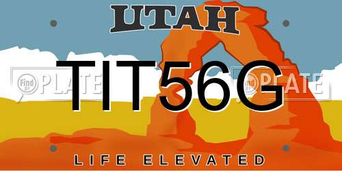 TIT56G Utah License Plate