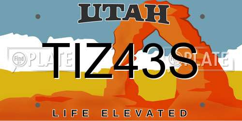 TIZ43S Utah License Plate