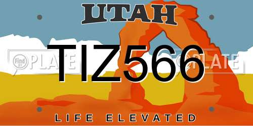 TIZ566 Utah License Plate