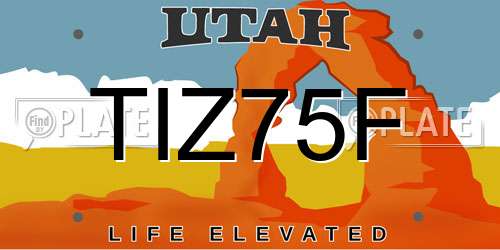 TIZ75F Utah License Plate