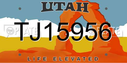 TJ15956 Utah License Plate