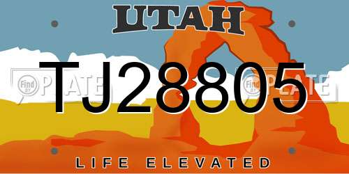 TJ28805 Utah License Plate