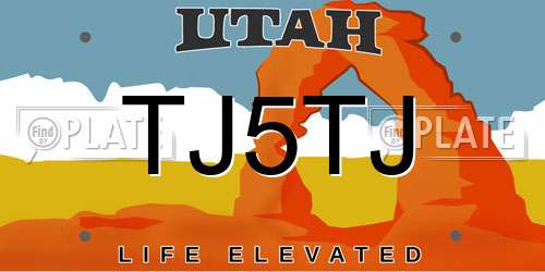 TJ5TJ Utah License Plate