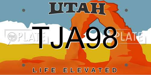 TJA98 Utah License Plate