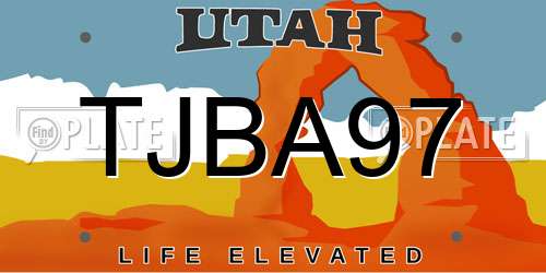 TJBA97 Utah License Plate