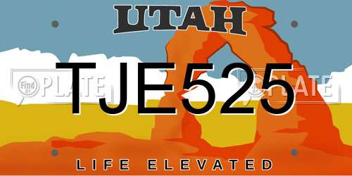 TJE525 Utah License Plate