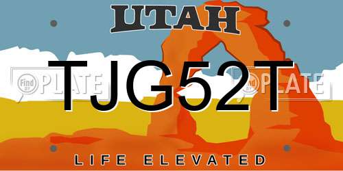 TJG52T Utah License Plate