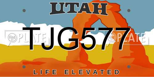 TJG577 Utah License Plate