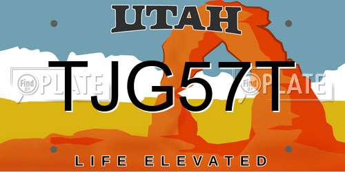 TJG57T Utah License Plate