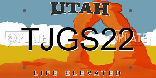 TJGS22 Utah License Plate