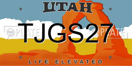 TJGS27 Utah License Plate