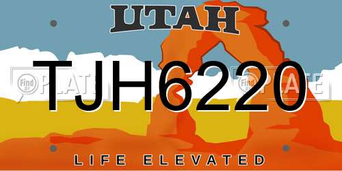 TJH6220 Utah License Plate