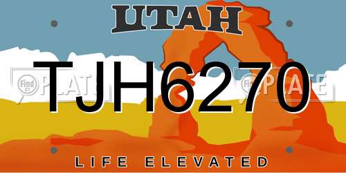 TJH6270 Utah License Plate