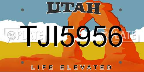 TJI5956 Utah License Plate