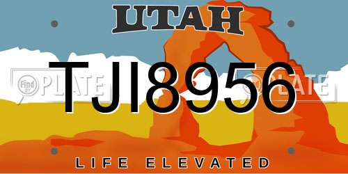 TJI8956 Utah License Plate