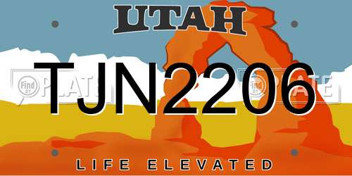 TJN2206 Utah License Plate