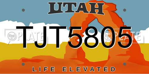 TJT5805 Utah License Plate