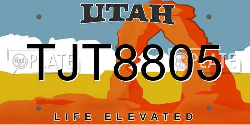 TJT8805 Utah License Plate