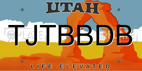 TJTBBDB Utah License Plate