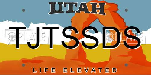 TJTSSDS Utah License Plate