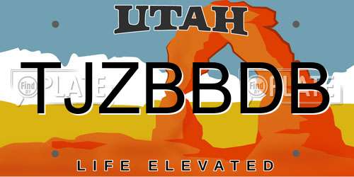 TJZBBDB Utah License Plate