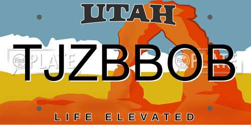 TJZBBOB Utah License Plate