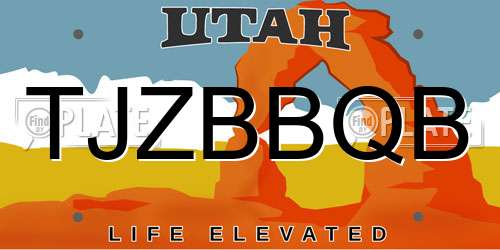 TJZBBQB Utah License Plate