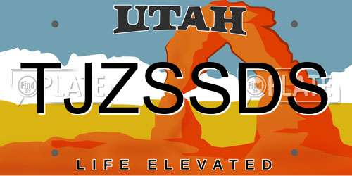 TJZSSDS Utah License Plate
