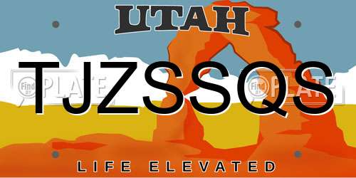 TJZSSQS Utah License Plate