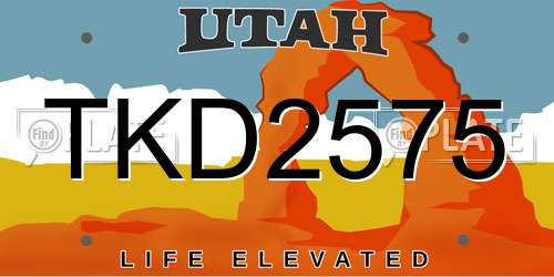 TKD2575 Utah License Plate