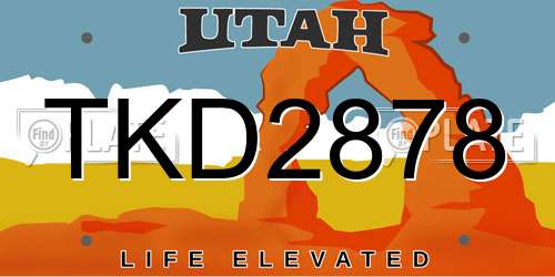 TKD2878 Utah License Plate