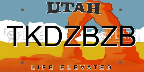 TKDZBZB Utah License Plate