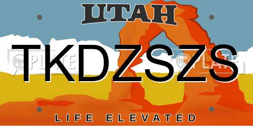 TKDZSZS Utah License Plate