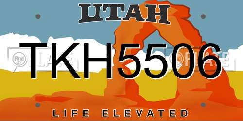 TKH5506 Utah License Plate