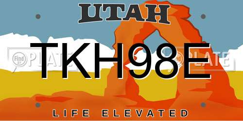 TKH98E Utah License Plate