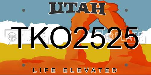 TKO2525 Utah License Plate