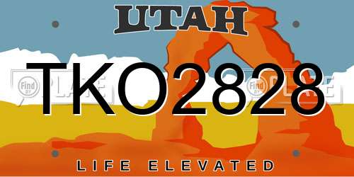 TKO2828 Utah License Plate