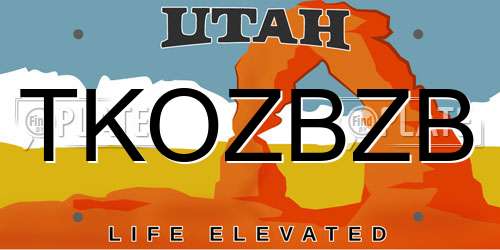 TKOZBZB Utah License Plate