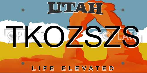 TKOZSZS Utah License Plate
