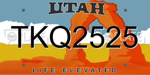 TKQ2525 Utah License Plate