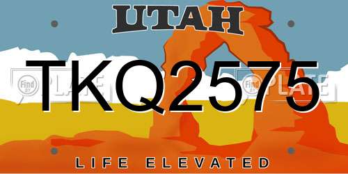 TKQ2575 Utah License Plate